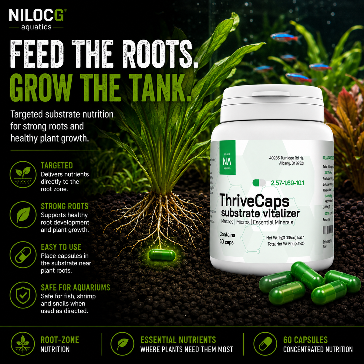 ThriveCaps Aquarium Plant Root Fertilizer Capsules