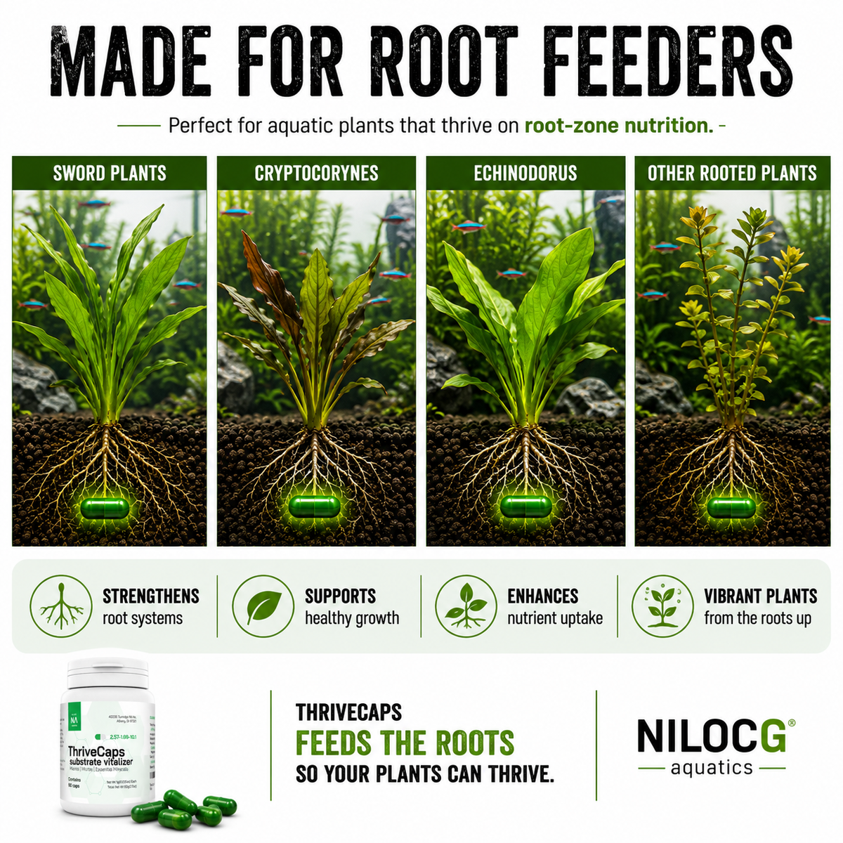 ThriveCaps Aquarium Plant Root Fertilizer Capsules